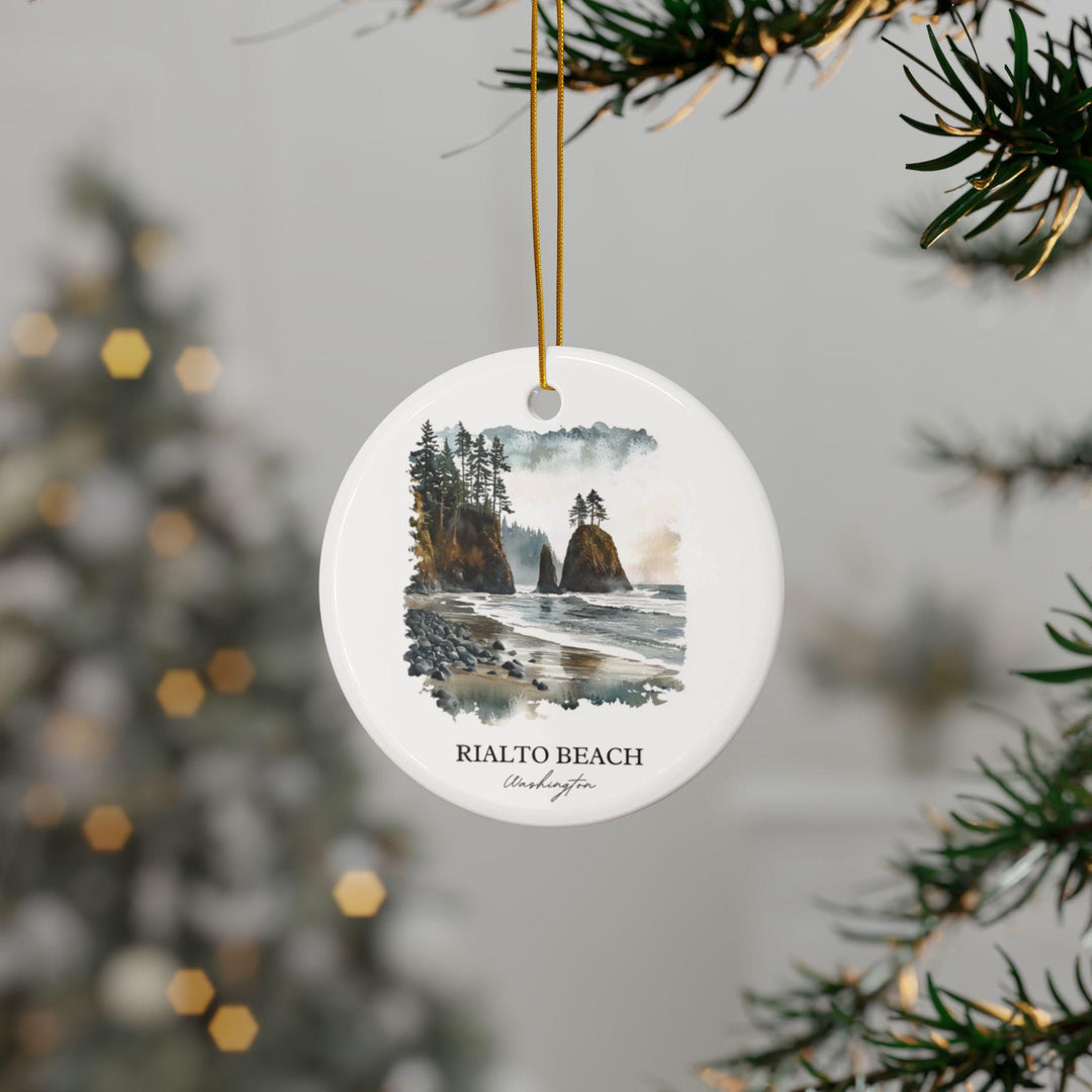 Rialto Beach WA Ornament: Unique Rialto Beach Souvenir, Rialto Beach Xmas Decor, and Authentic Washington State Gift