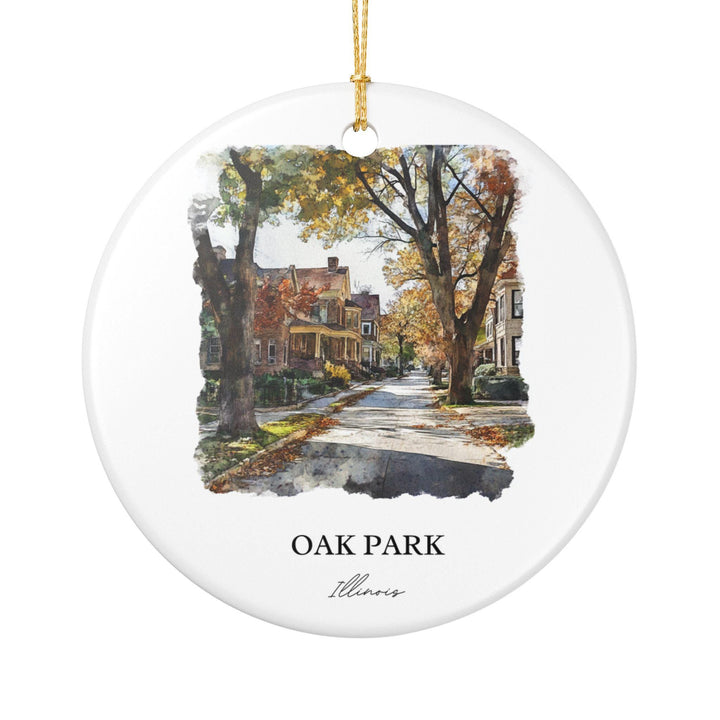 Oak Park IL Ornament: Unique Oak Park Illinois Souvenir, Illinois Xmas Decor, and Authentic Oak Park IL Gift