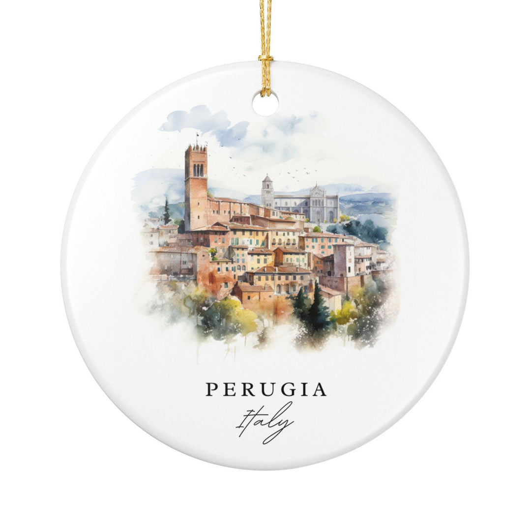 Perugia Italy Ornament: Unique Perugia Souvenir, Perugia Italy Xmas Decor, and Authentic Perugia Italy Gift