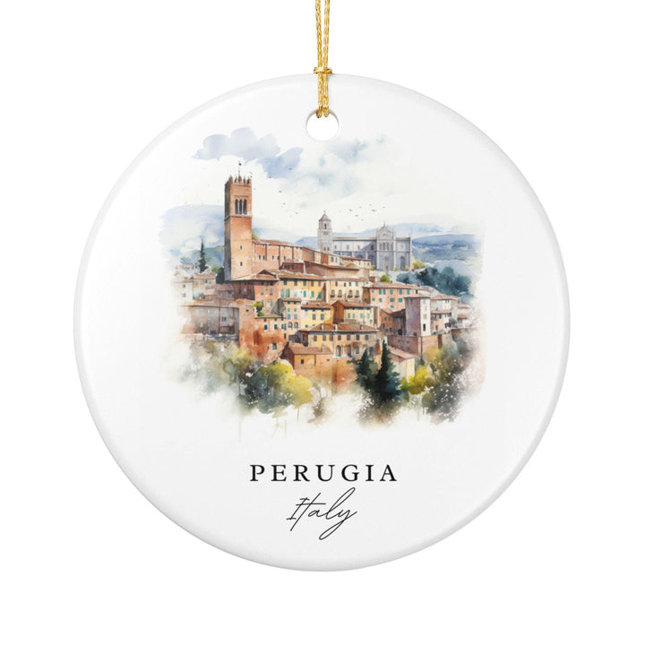 Perugia Italy Ornament: Unique Perugia Souvenir, Perugia Italy Xmas Decor, and Authentic Perugia Italy Gift