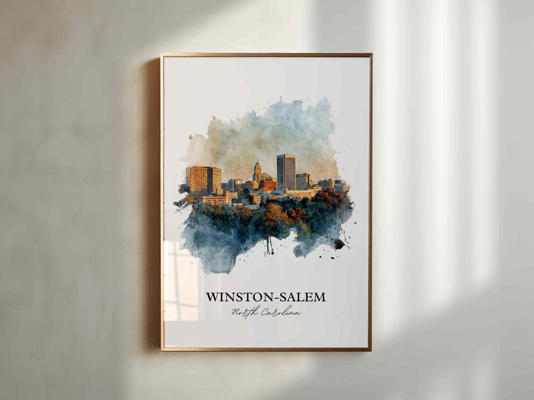 Winston-Salem, North Carolina – Watercolor Art Print