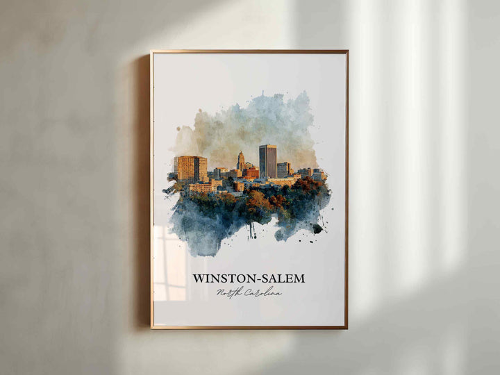 Winston-Salem, North Carolina – Watercolor Art Print