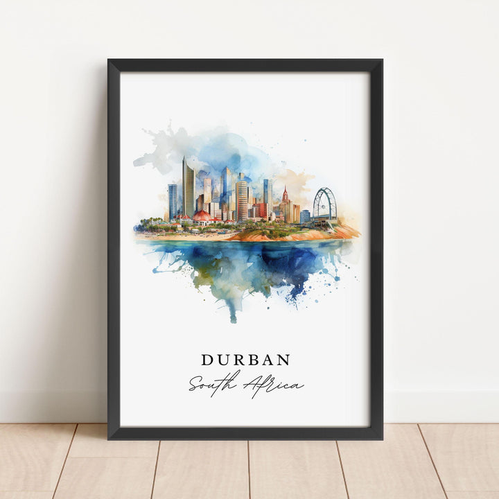 Durban South Africa wall art - South Africa, Durban poster, Durban Wedding gift, Durban Birthday present, Custom Text, Personalised Gift