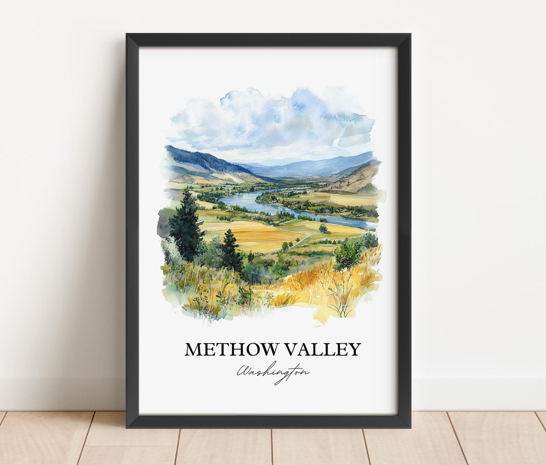 Methow Vally Wall Art, North Cascades WA Print, Washington Watercolor Art, Methow Vally Gift, Travel Print, Travel Poster, Housewarming Gift