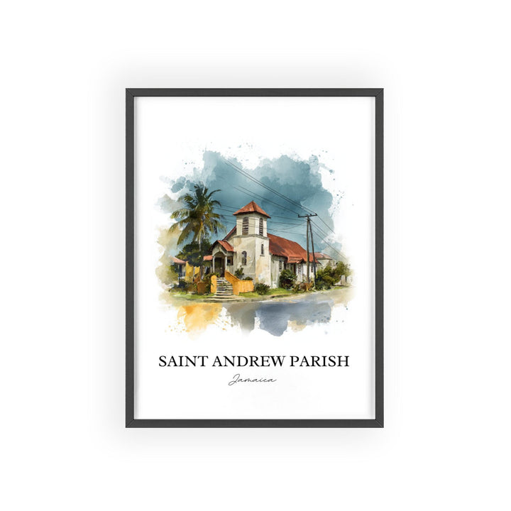 Saint Andrew Parish Wall Art, Jamaica Print, Jamaica Watercolor Art, Jamaica Gift, Jamaica Travel Print, Travel Poster, Housewarming Gift