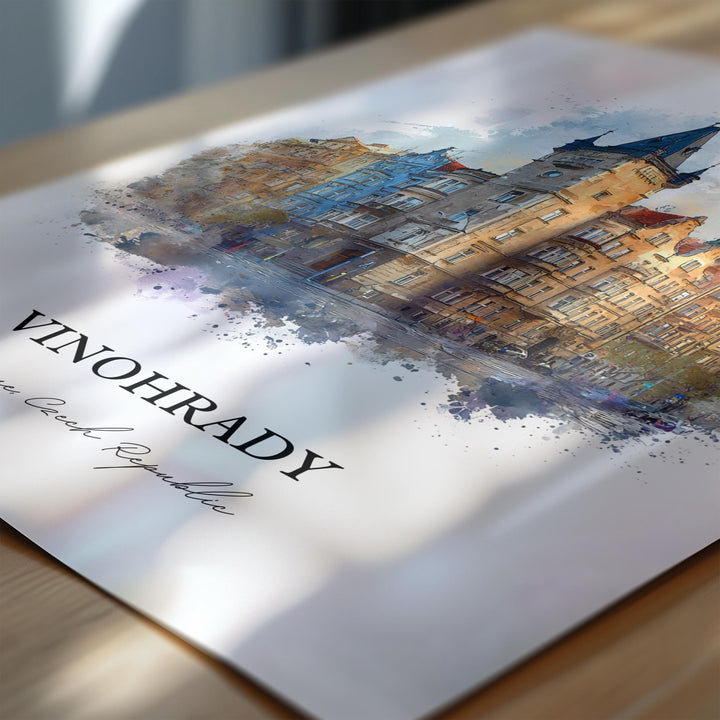 Vinohrady, Czech Republic – Watercolor Art Print