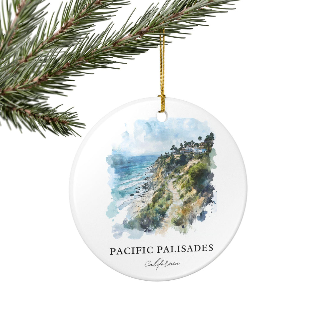 Pacific Palisades Ornament: Unique Palisades Souvenir, Pacific Palisades Xmas Decor, and Authentic SoCal Gift