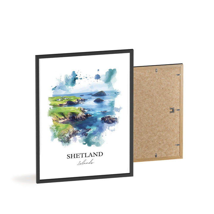 Shetland Islands Wall Art, Orkney Print, Scotland Watercolor Art, Shetland Islands Gift, Travel Print, Travel Poster, Housewarming Gift