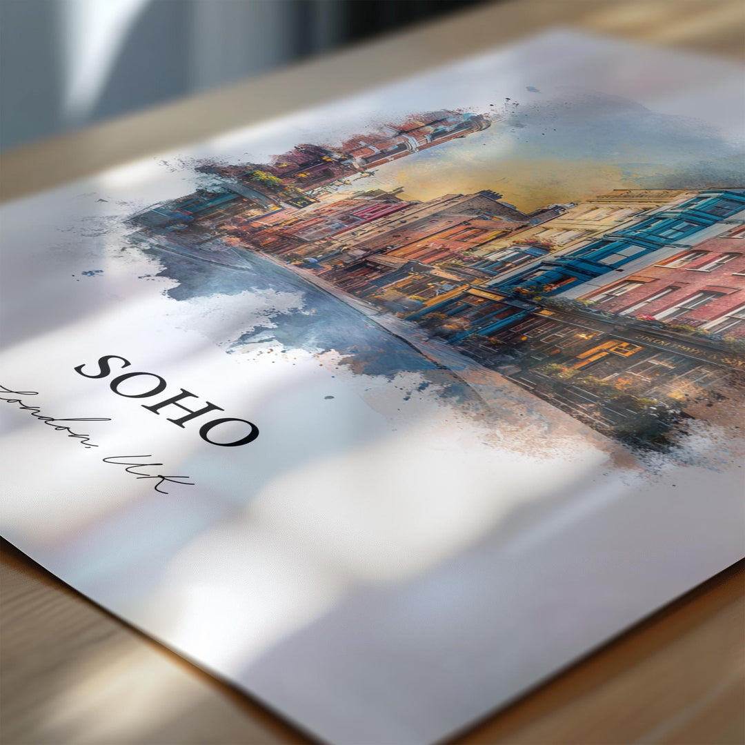 Soho London, England – Watercolor Art Print