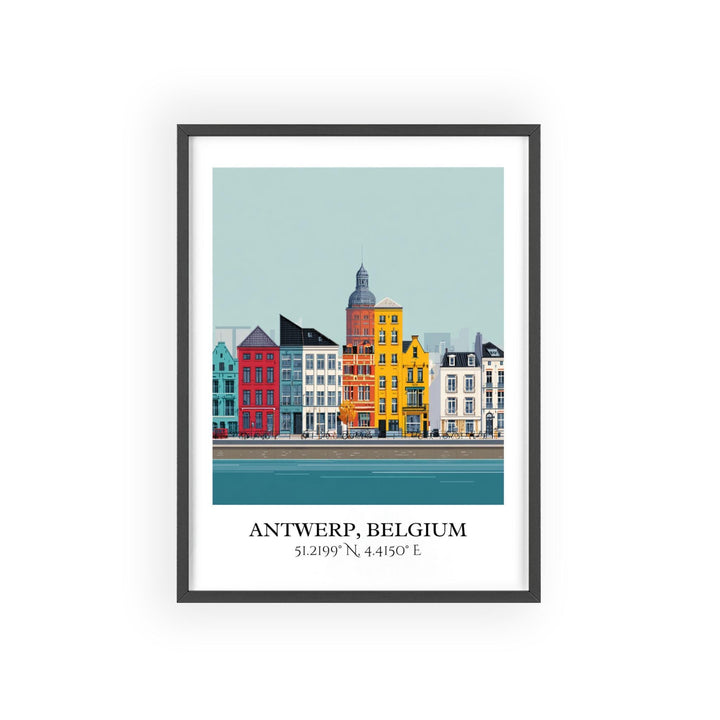 Antwerp Art, Antwerp Retro Travel Art, Antwerp Home Decor, Antwerp Gift, Belgium Travel Art, Travel Prints, Housewarming Gift