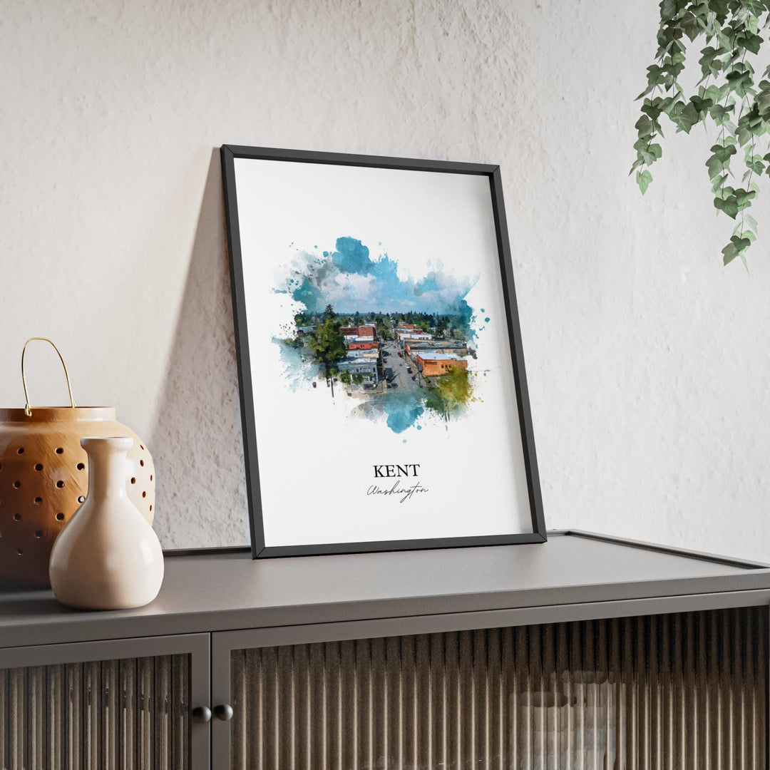 Kent Washington Wall Art, Kent Print, Kent Watercolor Art, Kent WA Gift, Travel Print, Travel Poster, Housewarming Gift