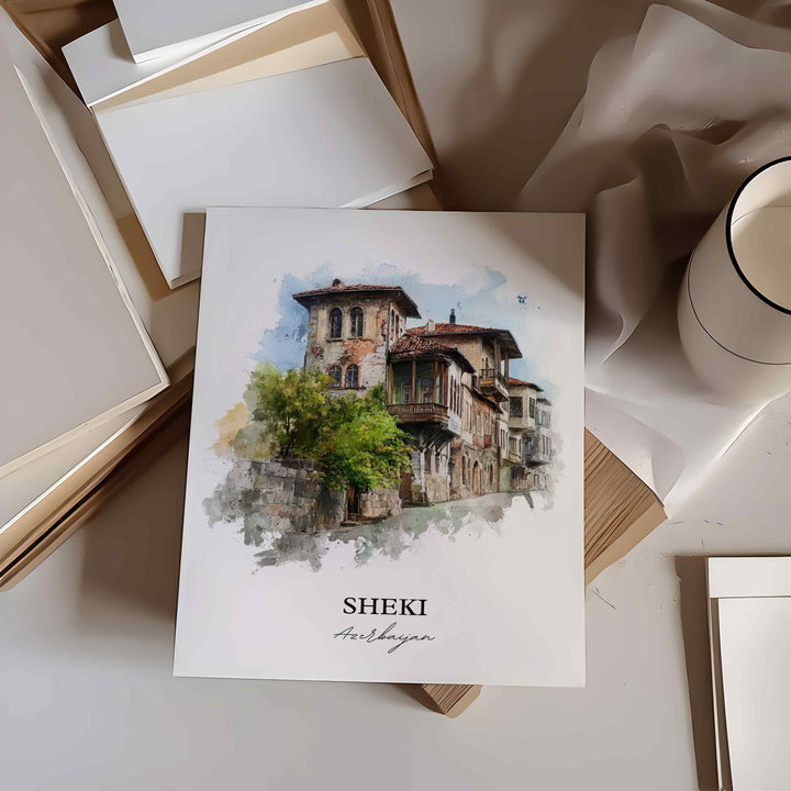 Sheki, Azerbaijan – Watercolor Art Print