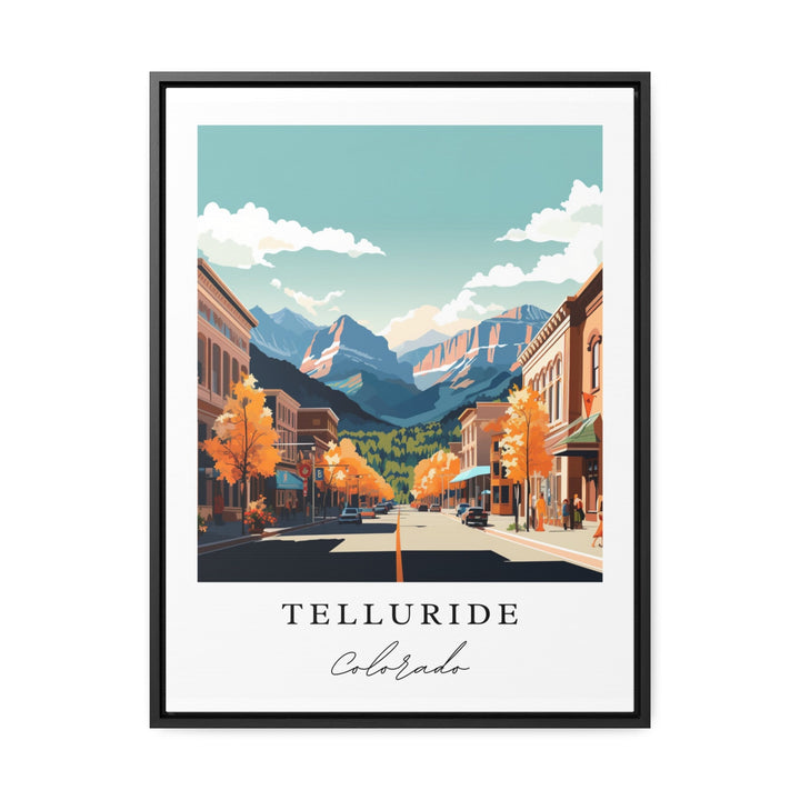 Telluride traditional travel art - Colorado, Telluride poster, Wedding gift, Birthday present, Custom Text, Personalised Gift