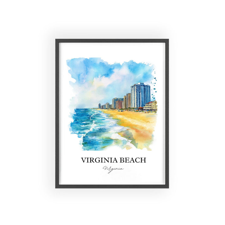 Virginia Beach Wall Art, VA Beach Print, Virginia Watercolor Art, Virginia Beach Gift, Travel Print, Travel Poster, Housewarming Gift