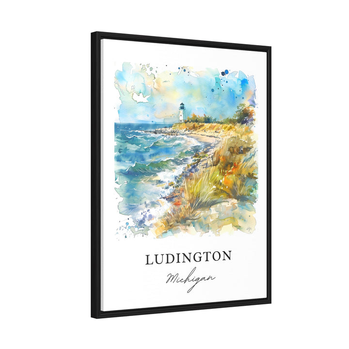 Ludington MI Wall Art, Ludington Print, Ludington Watercolor, Ludington Michigan Gift, Travel Poster, Housewarming Gift
