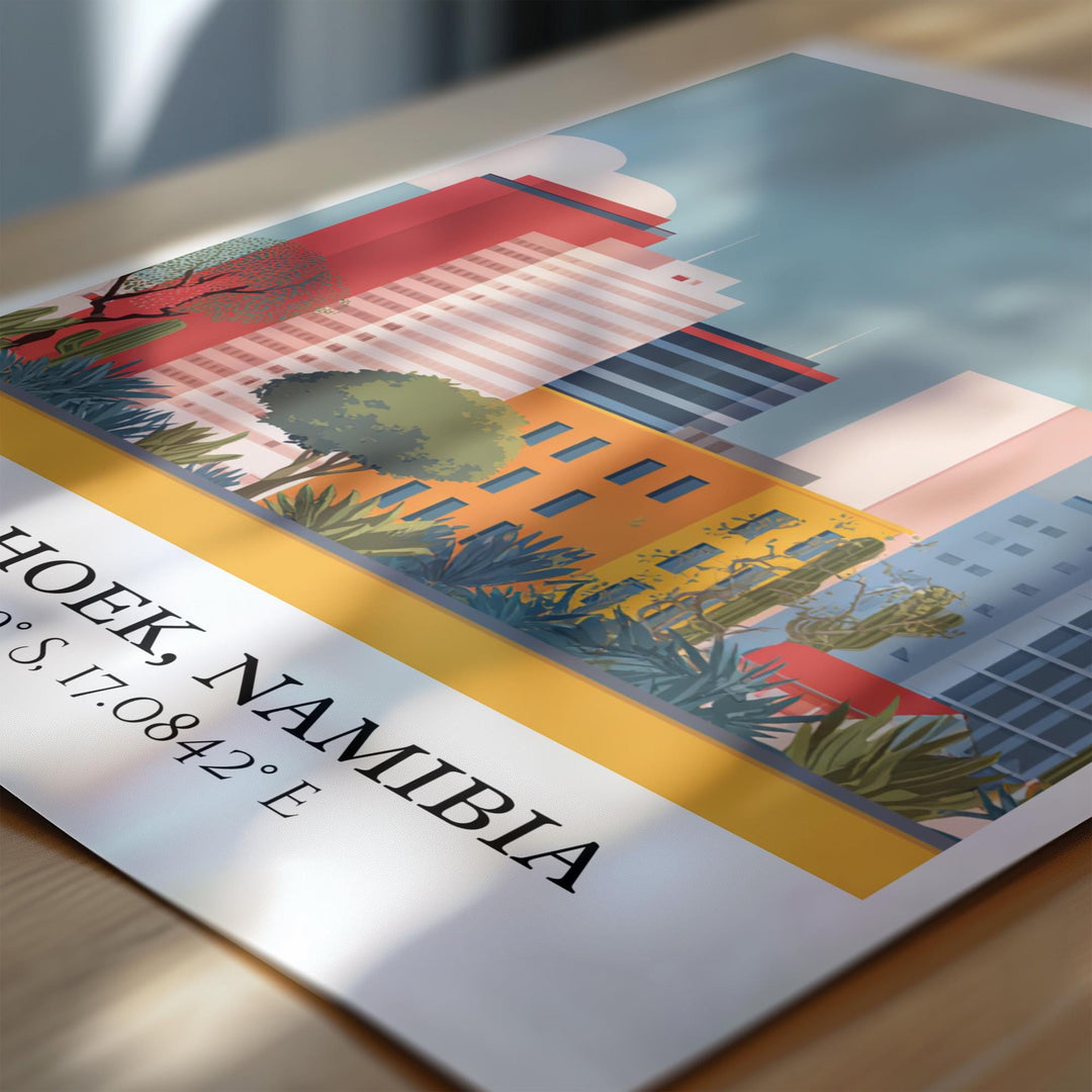 Windhoek Namibia Art, Namibia Retro Travel Art, Namibia Home Decor, Namibia Gift, Namibia Travel Art, Travel Prints, Housewarming Gift