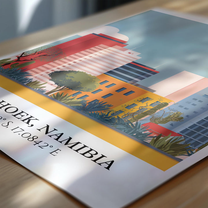 Windhoek Namibia Art, Namibia Retro Travel Art, Namibia Home Decor, Namibia Gift, Namibia Travel Art, Travel Prints, Housewarming Gift