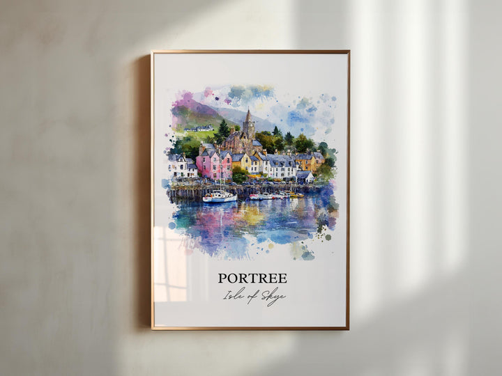 Portree, Isle of Skye, Scotland – Watercolor Art Print