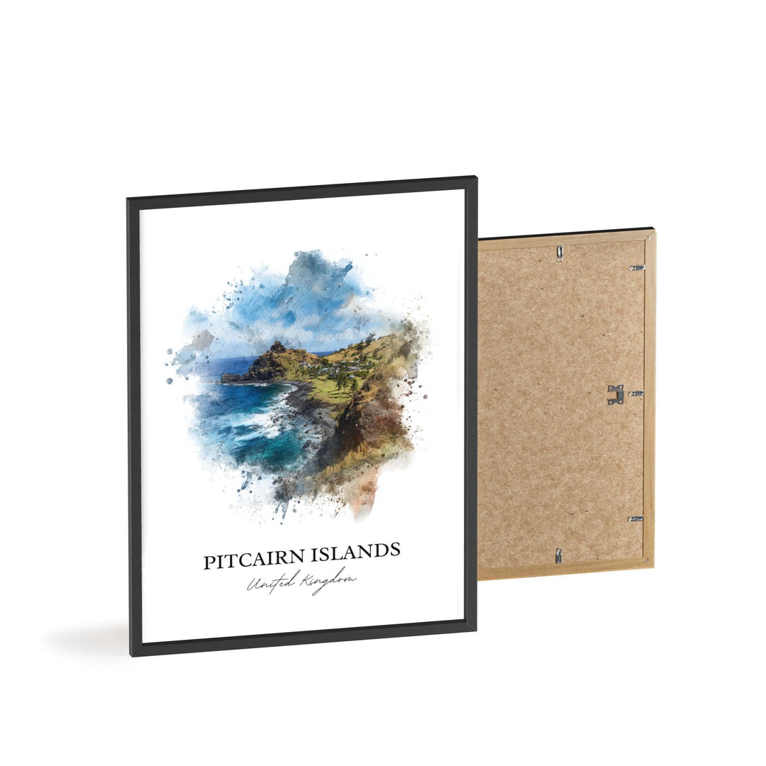 Pitcairn Islands Art, Pitcairn Print, Pitcairn Islands Artwork, Pitcairn Islands Gift, UK Travel Prints, Travel Poster, Housewarming Gift