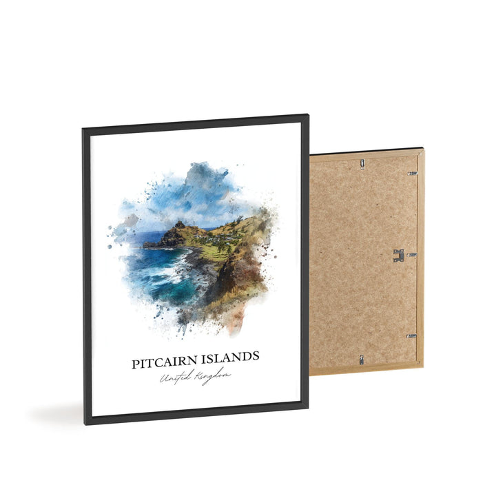 Pitcairn Islands Art, Pitcairn Print, Pitcairn Islands Artwork, Pitcairn Islands Gift, UK Travel Prints, Travel Poster, Housewarming Gift
