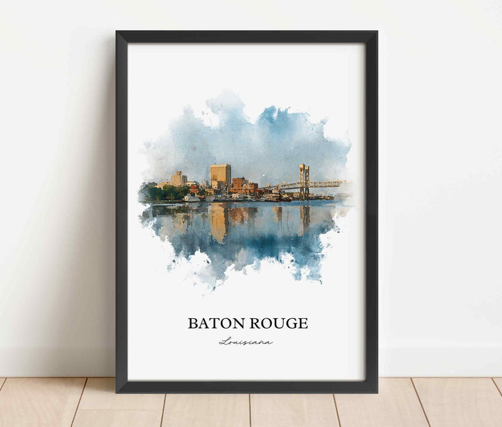 Baton Rouge, Louisiana – Watercolor Art Print