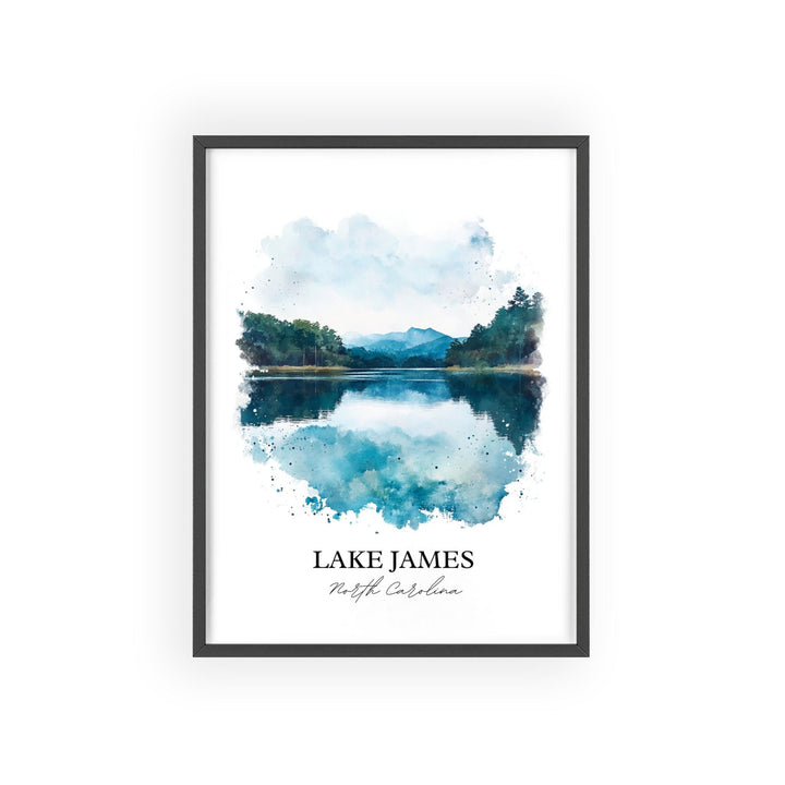 Lake James NC Wall Art, Lake James Print, North Carolina Watercolor Art, Lake James Gift, Travel Print, Travel Poster, Housewarming Gift