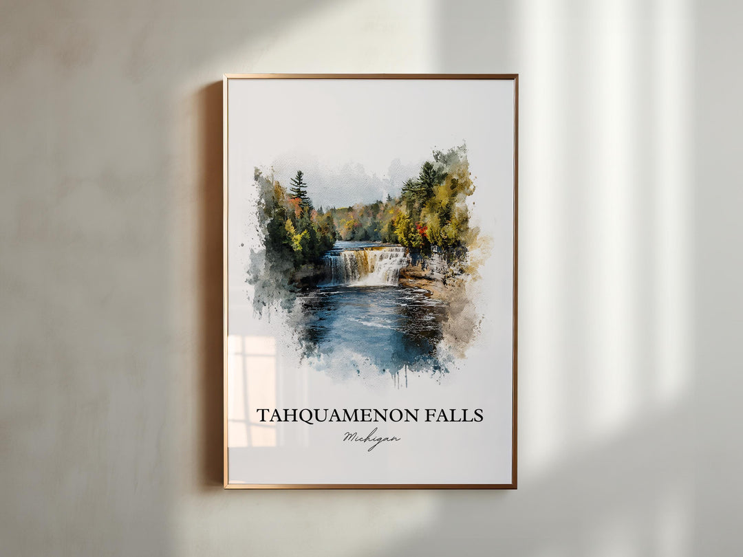 Tahquamenon Falls Wall Art, Paradise MI Print, Michigan Artwork, Tahquamenon Falls Gift, Travel Print, Travel Poster, Housewarming Gift