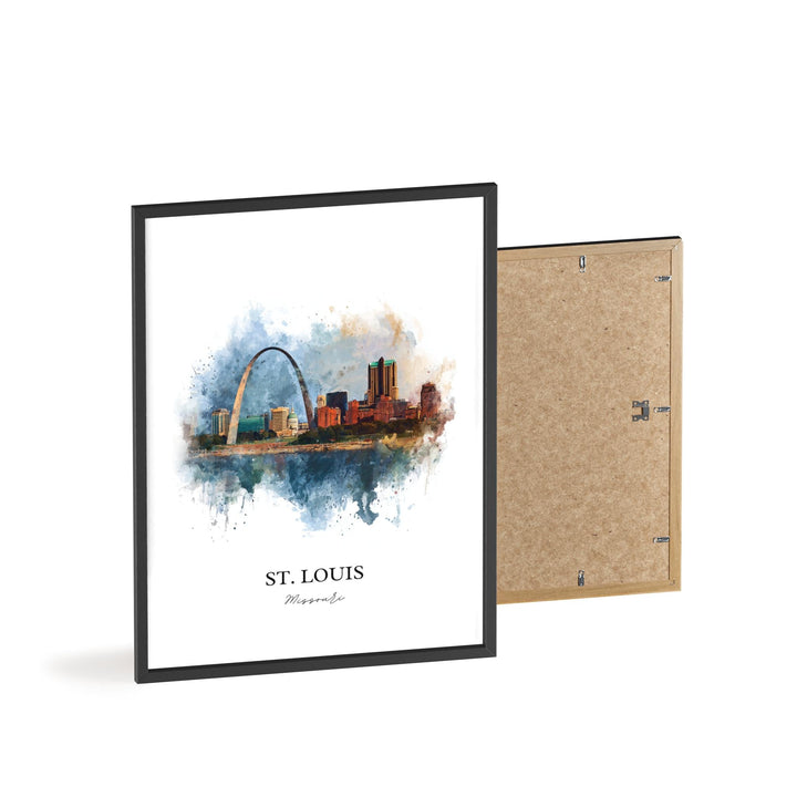 St. Louis Wall Art, St Louis Print, Missouri Watercolor Art, St Louis Missouri Gift, Travel Print, Travel Poster, Housewarming Gift