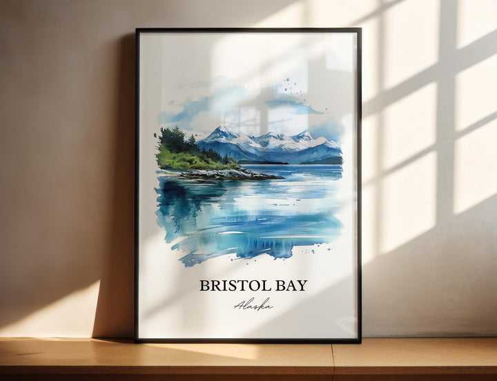 Bristol Bay Wall Art, Bristol Bay Print, Alaska Watercolor Art, Bristol Bay Gift, Travel Print, Travel Poster, Housewarming Gift