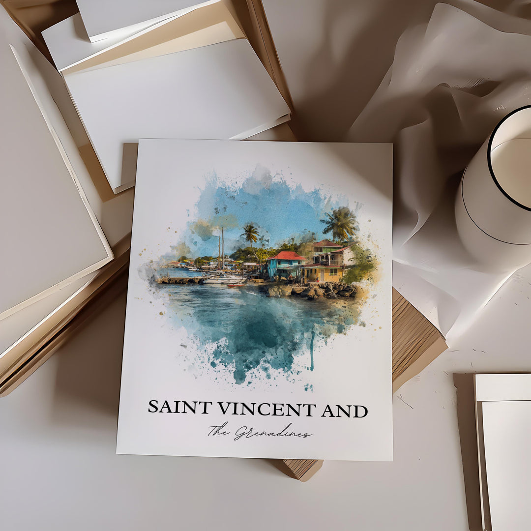 Saint Vincent and the Grenadines Art, Caribbean Print, Saint Vincent Art, Saint Vincent Gift, Travel Print, Travel Poster, Housewarming Gift