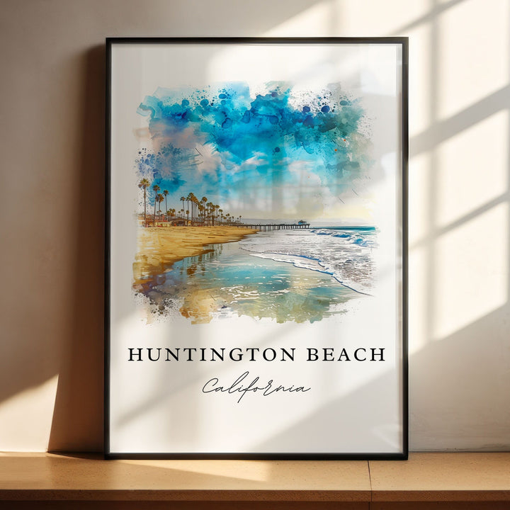 Huntington Beach Art Print, California Print, LA Wall Art, Huntington Beach Gift,