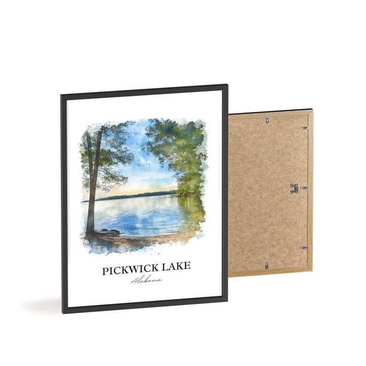 Pickwick Lake Wall Art, Counce Alabama Print, Alabama Watercolor Art, Pickwick Lake Gift, Travel Print, Travel Poster, Housewarming Gift