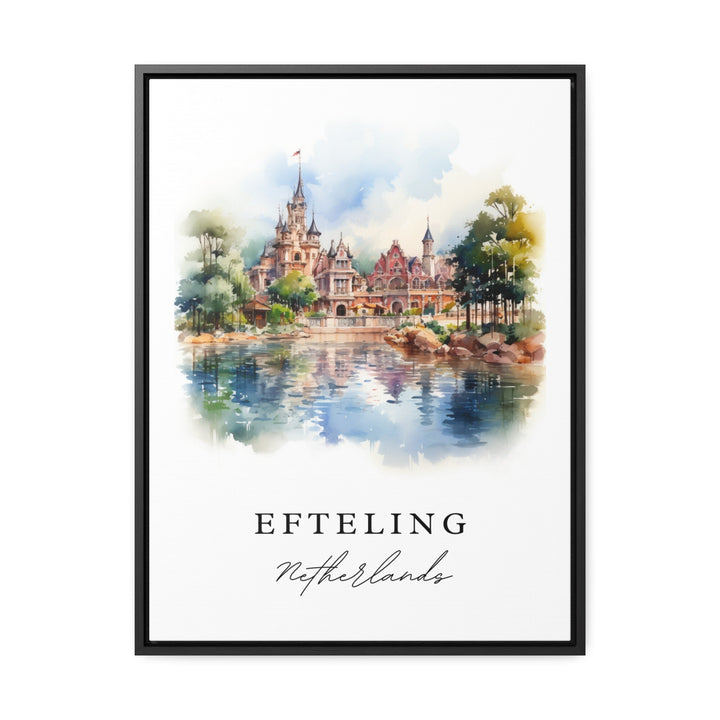 Efteling traditional travel art - Netherlands, Efteling poster print, Wedding gift, Birthday present, Custom Text, Perfect Gift