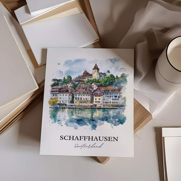 Schaffhausen Travel Print Wall Art Schaffhausen Wall Home Décor Schaffhausen Gift Art Lovers Switzerland Art Lover Gift Schaffhausen Poster