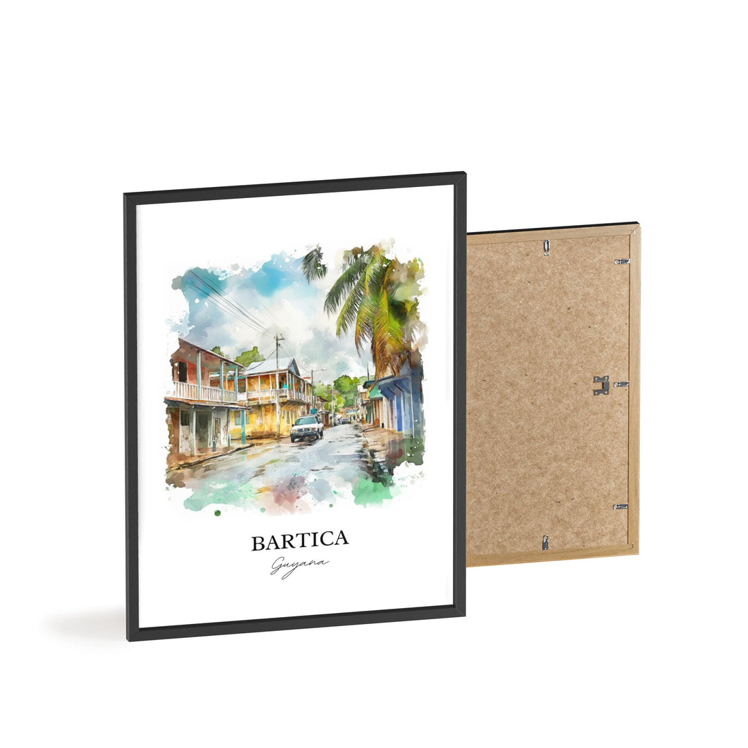 Bartica Wall Art, Bartica Guyana Print, Guyana Watercolor Art, Guyana Gift, Travel Print, Travel Poster, Housewarming Gift