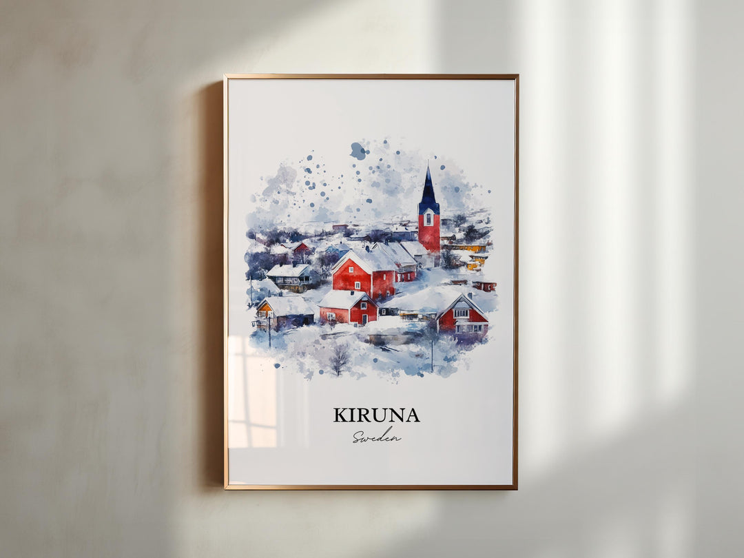 Kiruna Travel Print Wall Art Kiruna Wall Hanging Home Décor Kiruna Gift Art Lovers Sweden Art Lover Gift Kiruna Poster
