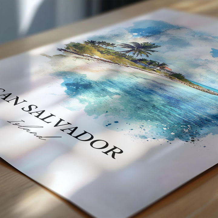 San Salvador Island, Bahamas – Watercolor Art Print