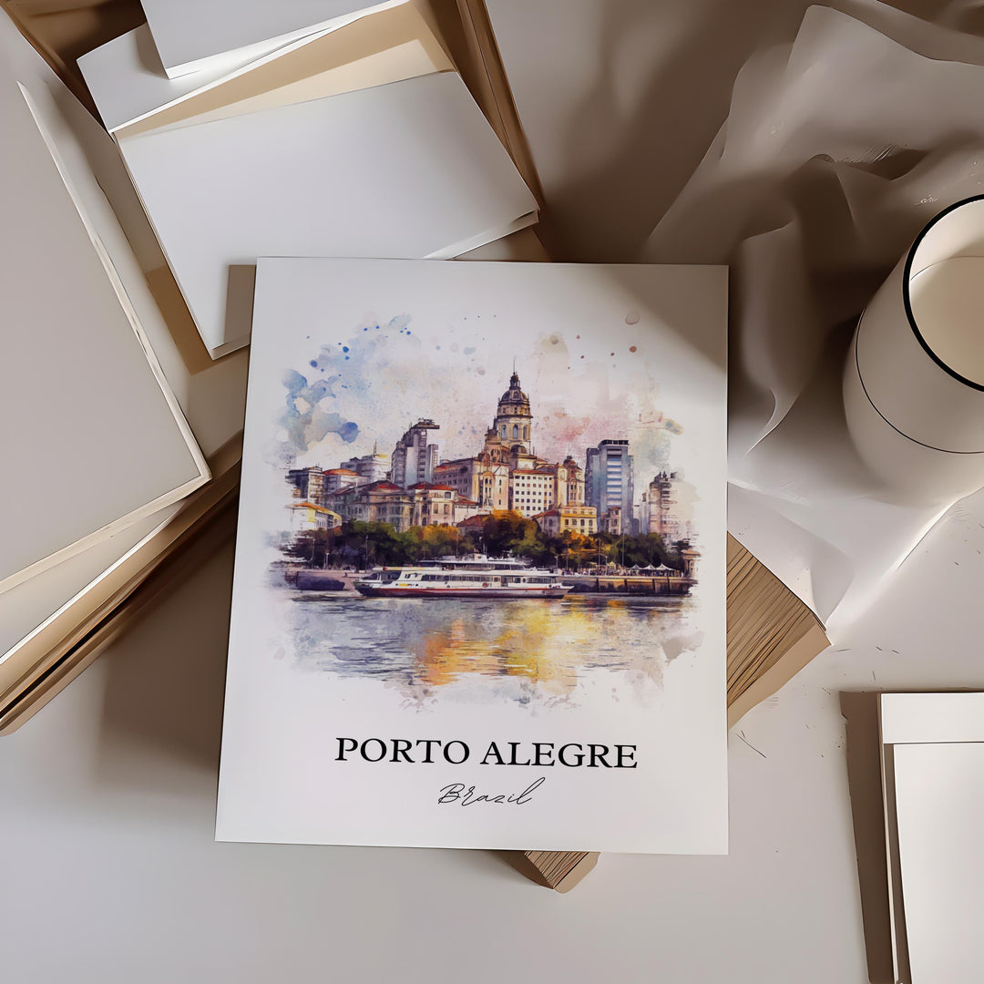 Porto Alegre, Brazil – Watercolor Art Print