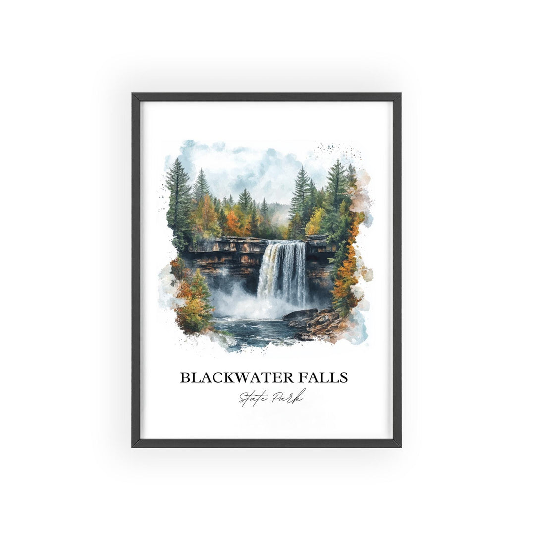 Blackwater Falls Art, Tucker County WV Print, West Virginia Artwork, Blackwater Falls Gift, Travel Print, Travel Poster, Housewarming Gift