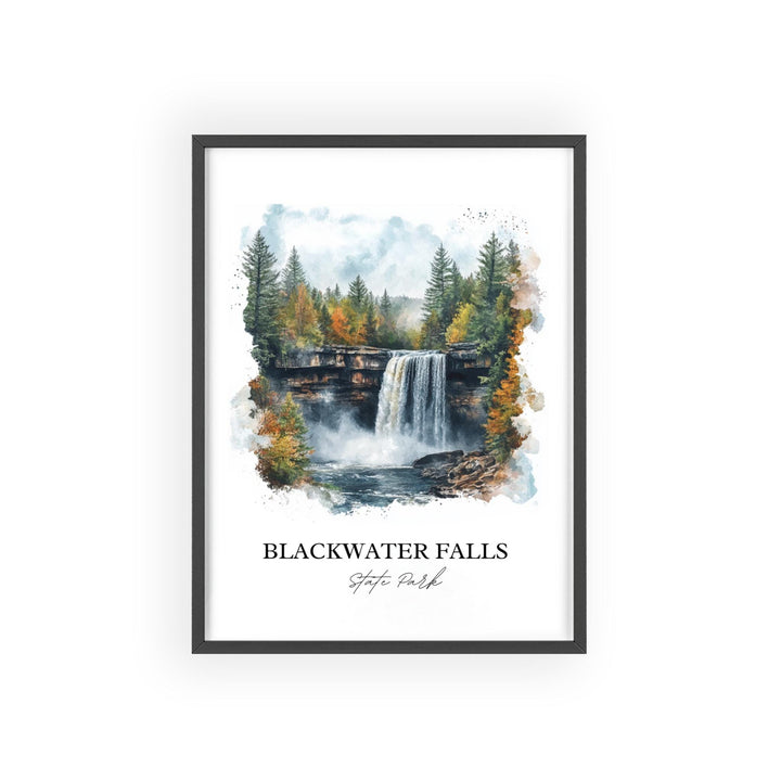 Blackwater Falls Art, Tucker County WV Print, West Virginia Artwork, Blackwater Falls Gift, Travel Print, Travel Poster, Housewarming Gift
