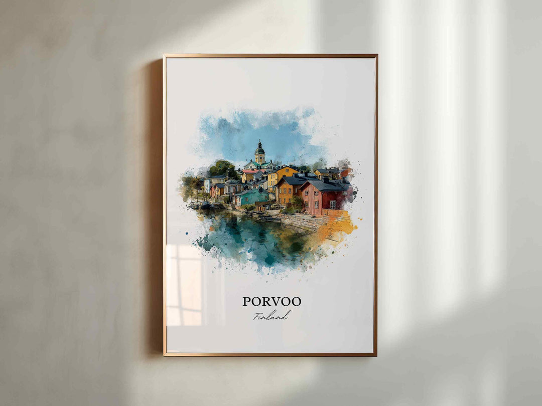 Porvoo, Finland – Watercolor Art Print