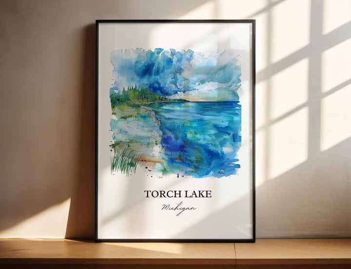 Torch Lake, Michigan, USA – Watercolor Art Print