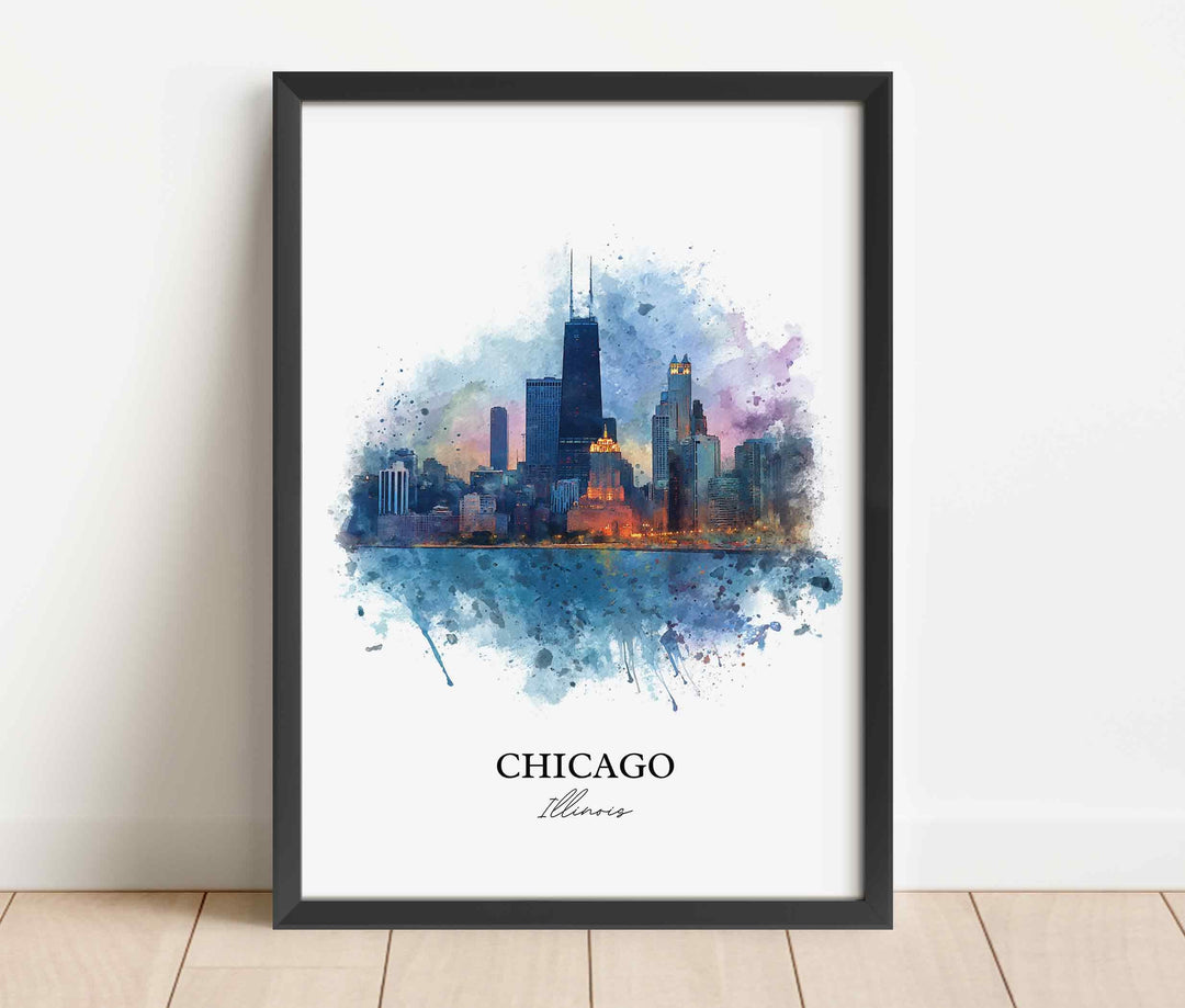 Chicago, IL – Watercolor Art Print