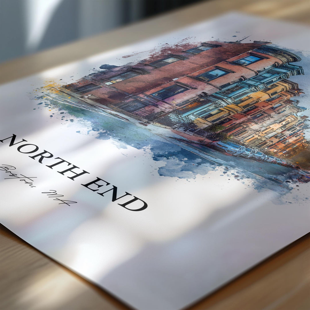 North End, Boston MA – Watercolor Art Print