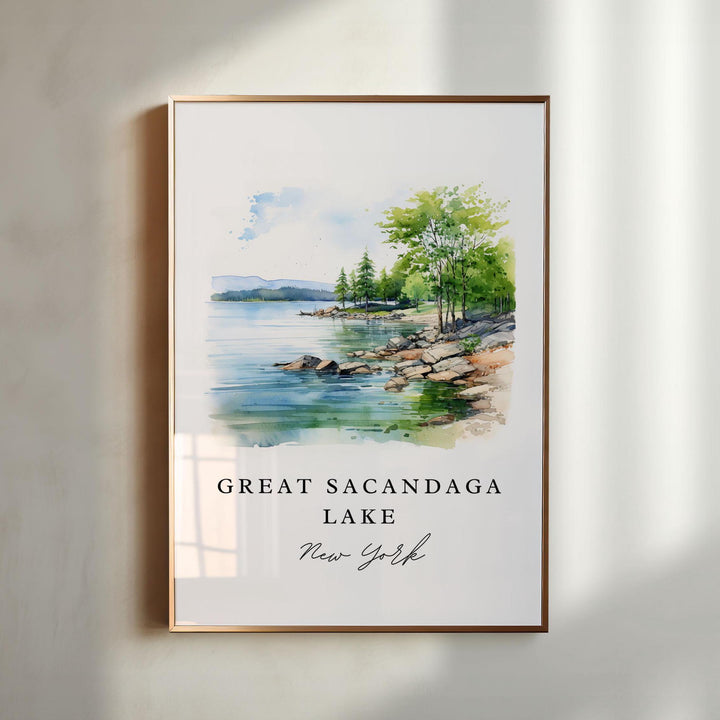 Sacandaga Lake wall art - New York, Sacandaga Lake poster, Sacandaga Wedding gift, Birthday present, Custom Text, Personalized Gift