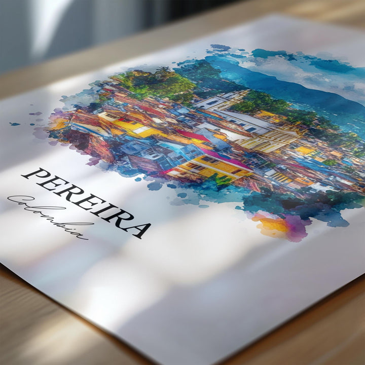 Pereira Wall Art, Risaralda Department Print, Colombia Watercolor Art, Pereira Colombia Gift, Travel Print, Travel Poster, Housewarming Gift