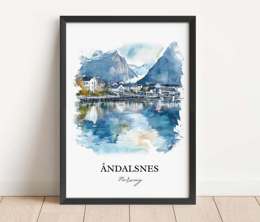 Andalsnes, Norway – Watercolor Art Print