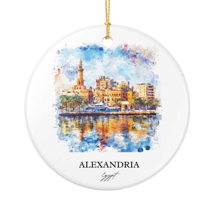 Alexandria Egypt Ornament: Unique Alexandria Souvenir, Egypt Xmas Decor, and Authentic Egypt Gift