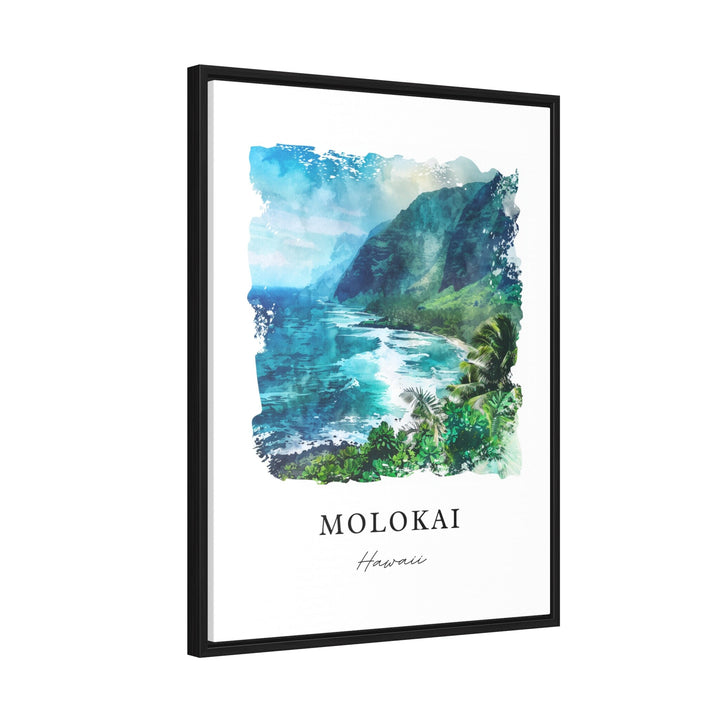 Molokai Hawaii Wall Art, Molokai Print, Molokai Watercolor Art, Hawaiian Islands Gift,