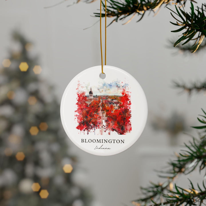 Bloomington Indiana Ornament: Unique Bloomington IN Souvenir, Indiana Xmas Decor, and Authentic Bloomington IN Gift
